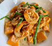 Coconut Prawns with Squash and Fine Beans